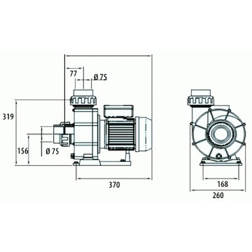 Pompe NCC 3CV Mono Nage Contre courant Noire